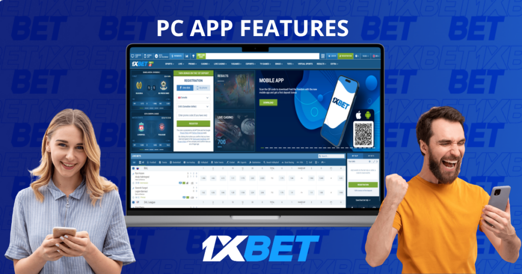 1xBet PC app features