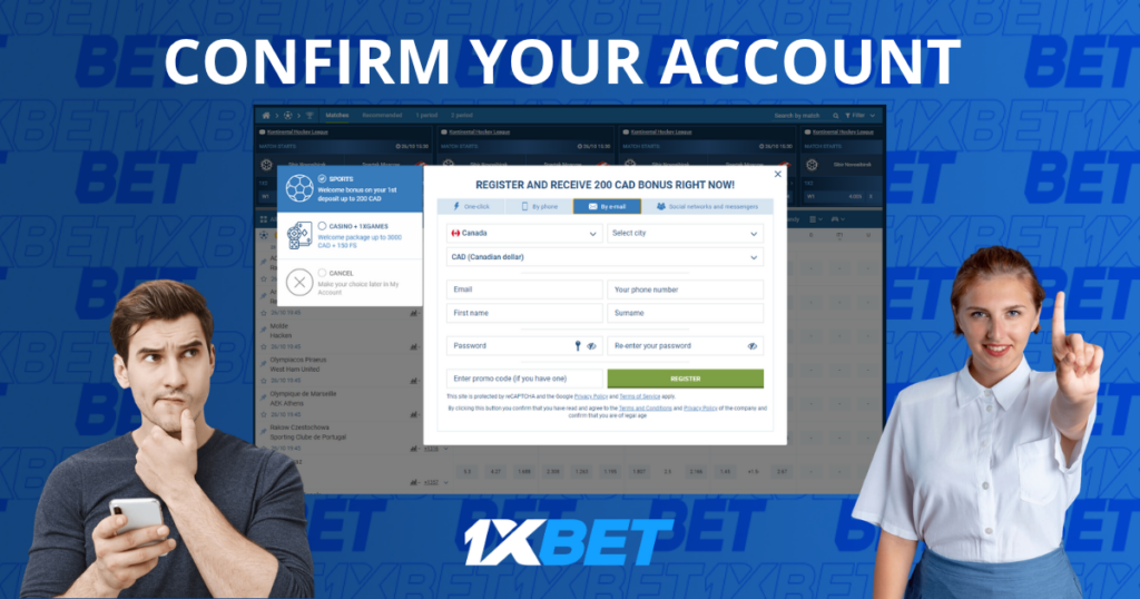 Confirming a 1xBet account